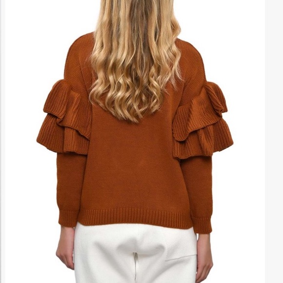 🆕 Cinnamon Oversized Ruffle Sweater - Picture 2 of 4